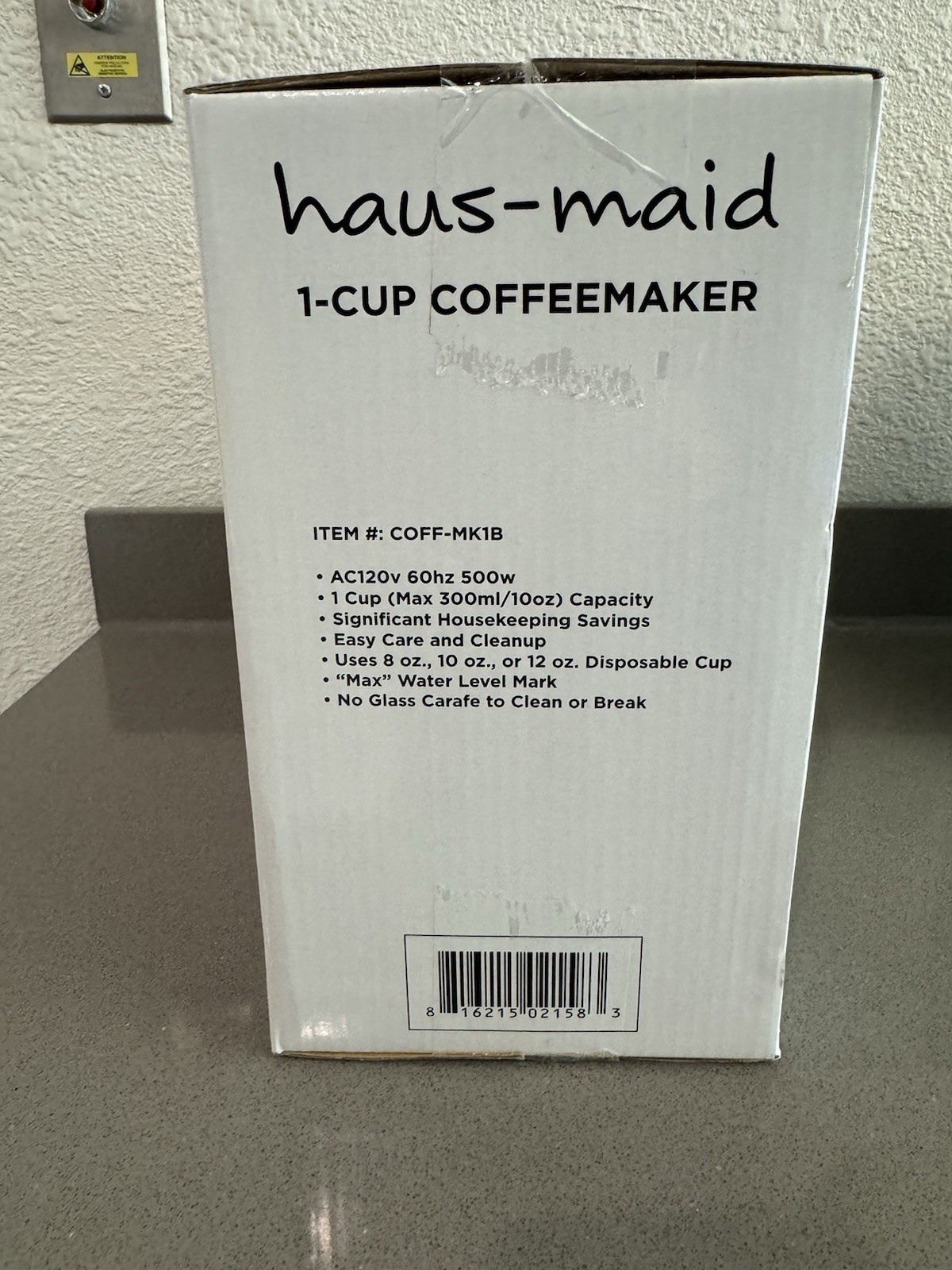 Hausmaid COFF-MK1B One Cup Coffee Maker Black Auto-shutoff - New