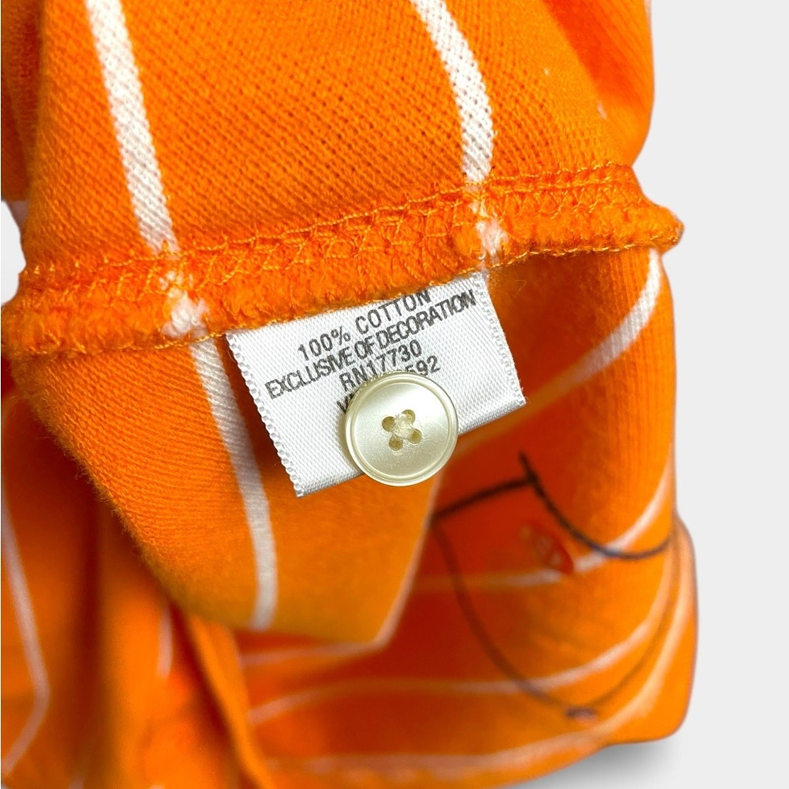 Converse Orange and White Striped Polo Shirt thumbnail 7