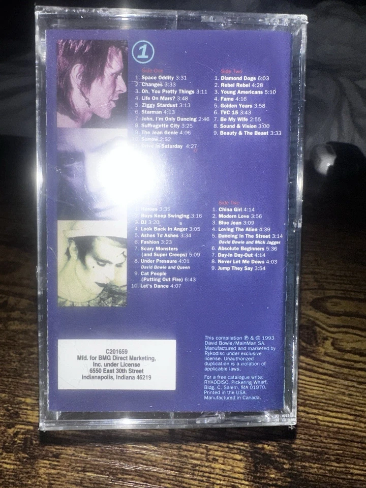 VERY RARE Bowie - The Singles 1969 To 1993 Ryko Analogue 2 x Cassette Club Ed — 第 4/4 张图片