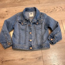 Old Navy Kids Denim Jacket Light Wash Blue Button Front Size 4T