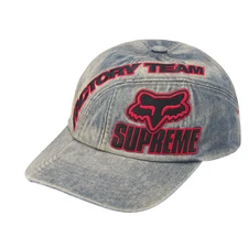 SUPREME FW25 FOX RACING 6 PANEL HAT BLACK DENIM