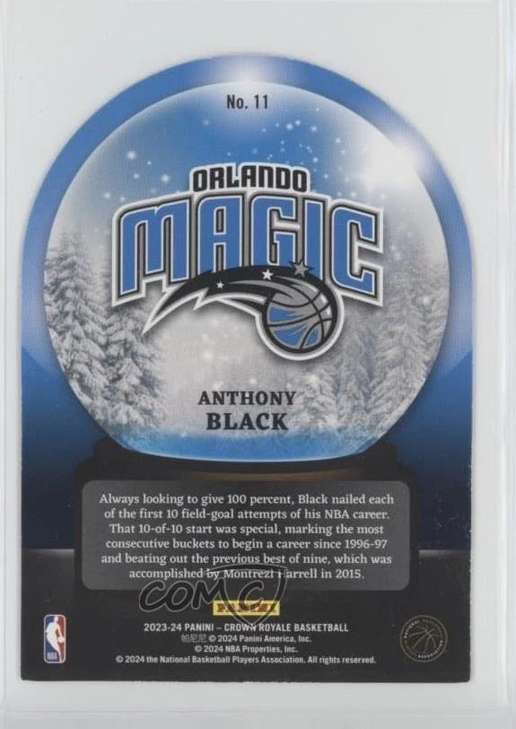 2023 Panini Crown Royale Sno Globe Red International Anthony Black #11 Rookie RC - Image 2 of 2