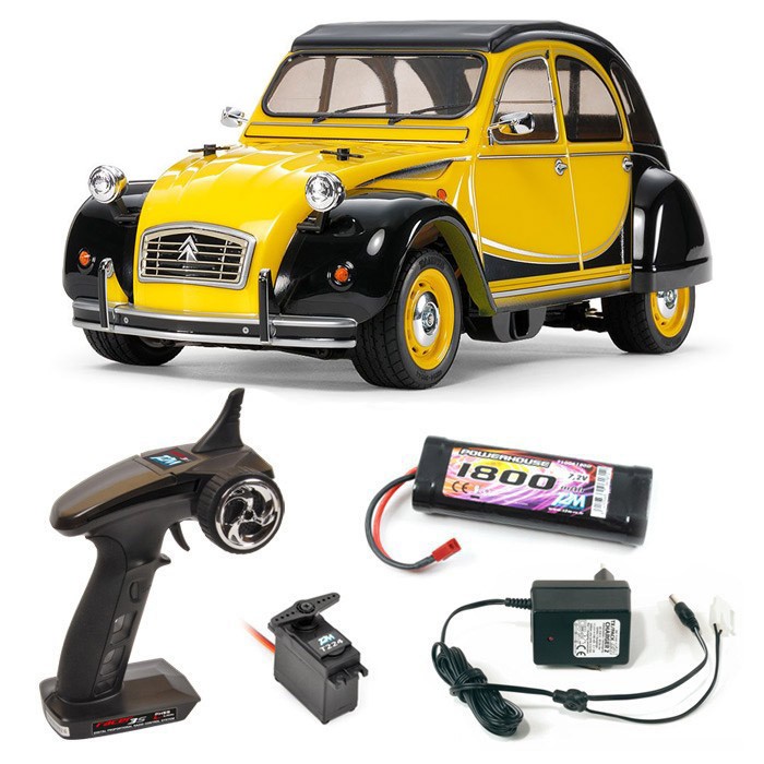 Citroën 2CV Charleston M-05 Tamiya 58655L voiture RC 1/10 prête à rouler grise et noire