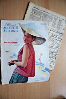 Uralte Modezeitung Wiener Modenzeitung m. Schnittmusterbogen ca. 1940er Jahre