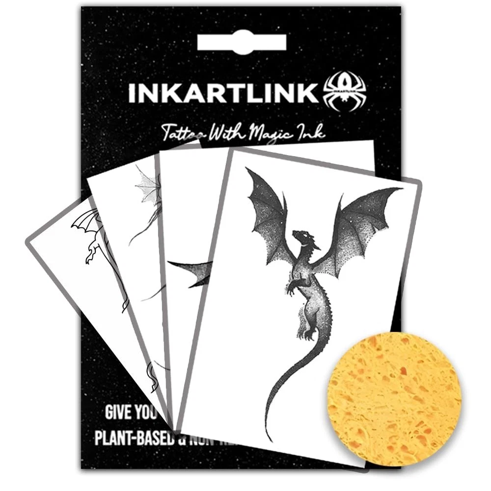 INKARTLINK Western Dragon Kit Temporary Tattoos, Realistic Waterproof image 2