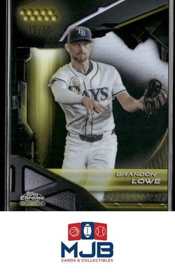 2026 Topps Chrome Black Brandon Lowe Gold Refractors #/50 #170 Tampa Bay Rays