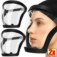 2xAnti-Fog Face Shield Protective Cover Transparent Full Shield Mask with Filter