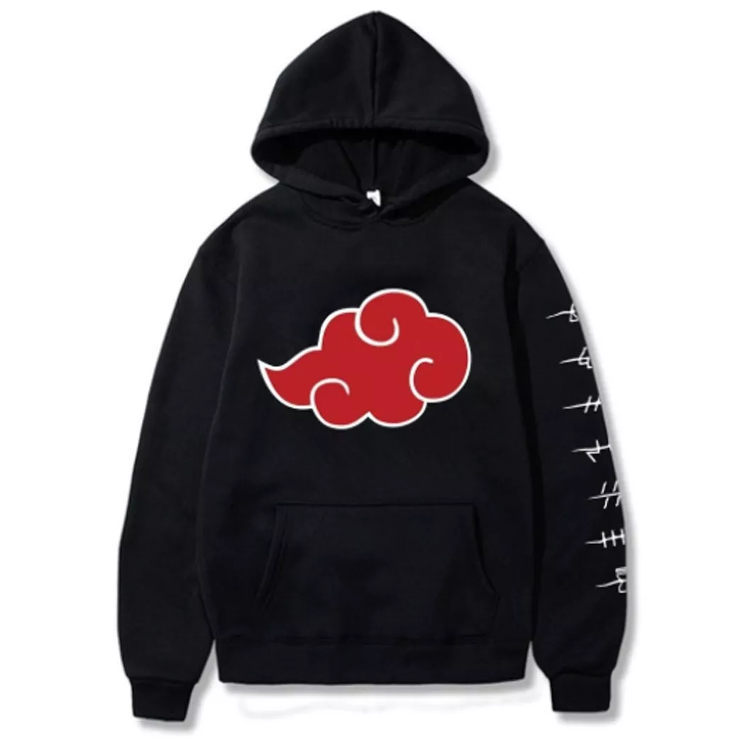 Naruto Akatsuki Cloud Symbols Adult Unisex Pullover Hoodie