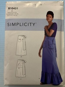 Simplicity 9049 Easy To Sew Misses Back Wrapped Skirts Sewing Pattern Sz 14-22 Simplicity 9049 Easy To Sew Misses Back Wrapped Skirts Sewing Pattern Sz 14-22