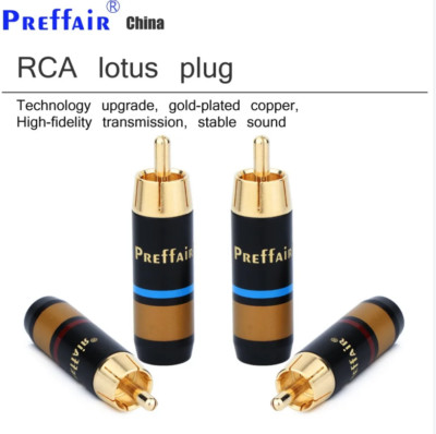 4PCS RCA Plug Audio Cable Male Connector Adapter Connector Soldering Phono Male