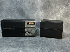 Optimus AM/FM Stereo Receiver Clock Radio  Speaker Set 12-1596 Vintage Audio
