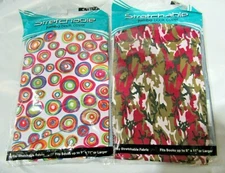 2 Kittrich Stretchable Jumbo Circles and Camo Fabric 9"x11" or Larger Book Cover