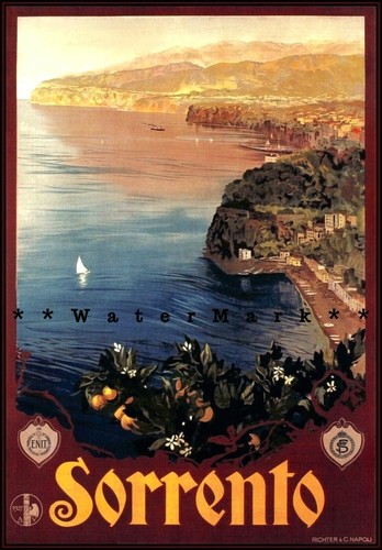 Sorrento 1927 Italy Vintage Poster Print Retro Style Italian Travel Wall Art - Picture 4 of 4
