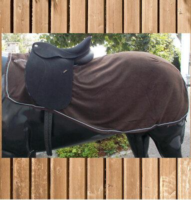 Equi Theme Fleece Kidney Blanket, Equi-Theme Fleece Riding Blanket, Chocolate