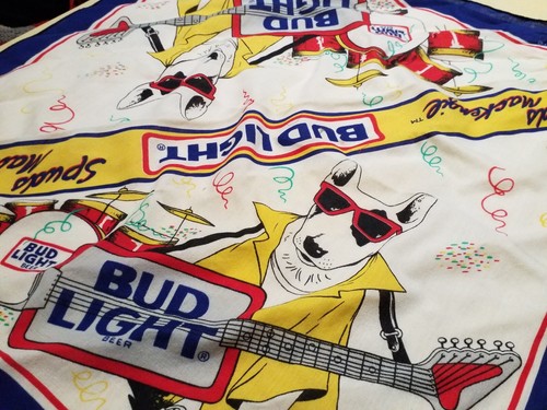 Vintage 1988 Spuds MacKenzie Bandana Bud Light Anheuser-Busch Brewiana Scarf 21" - Picture 7 of 10