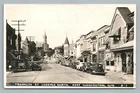 Franklin Street PORT WASHINGTON Wisconsin RPPC Vintage Miller Beer Neon Sign '46