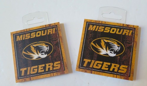 LOT OF TWO (2) MISSOURI TIGERS (3" X 3") DISTRESSED LOOK, WOODEN MAGNETS - Picture 2 of 3