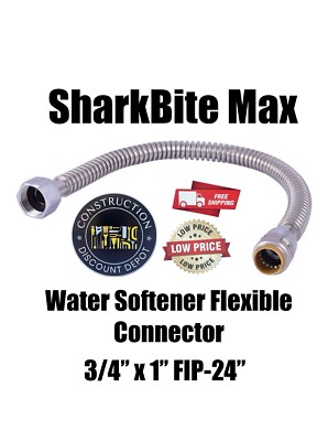 SharkBite Max 24-in 3/4-in x 1-in FIP Outlet Flexible Water Softener Connector