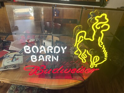 Budweiser Boardy Barn Horse Neon