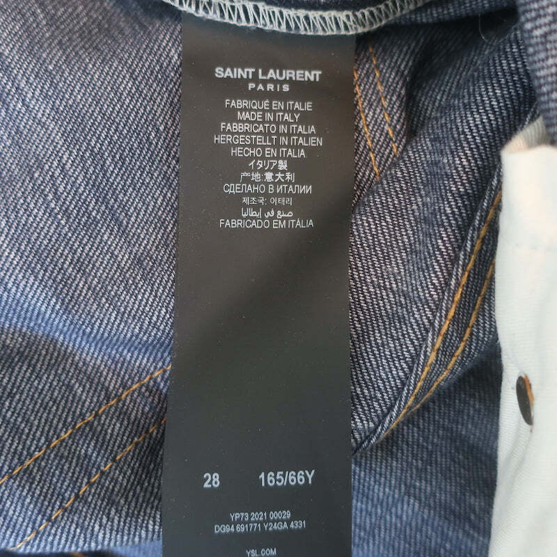 Saint Laurent Janice High Waist Straight Leg Jeans Indigo