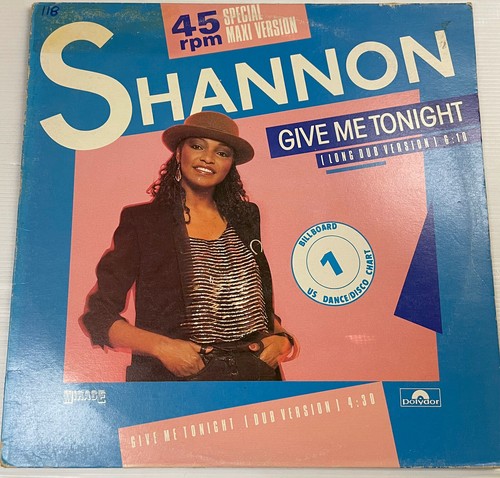 Shannon Give Me Tonight Vinyl Record 12” 45 RPM Maxi Single 821 444-1 1984 - Picture 1 of 24