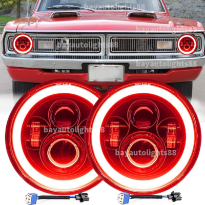 2x Fit Dodge Dart 1968 1969 1970 1971 1973-74 7'' LED Headlight