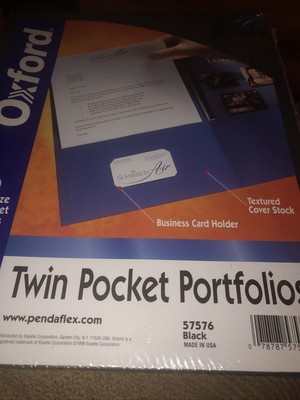 Oxford Esselte pendaflex Twin Pocket Portfolios Black textured  57576 pack 10