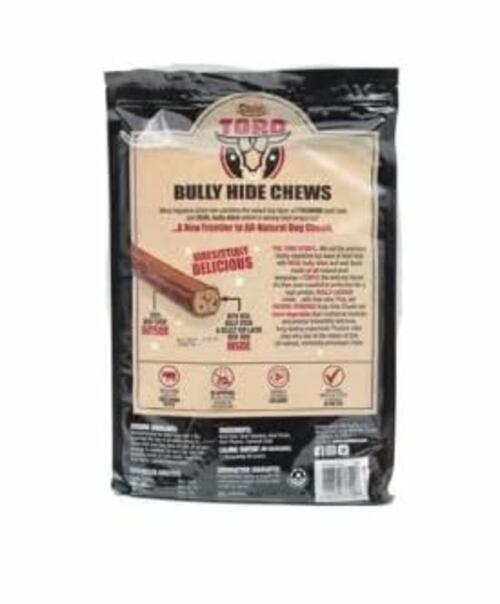 Cadet Toro Bully Hide Sticks All-Natural Dog Chews, 9"-12" (Pack of 12)