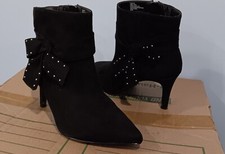 Torrid Dazzling Bow Black Stiletto Pointed Toe Bootie 9.5w Lightly Usedmrsp$65.5