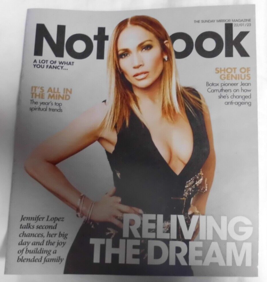 Notebook The Sunday Mirror magazine supplement 22nd Jan 2023 Jennifer Lopez-image