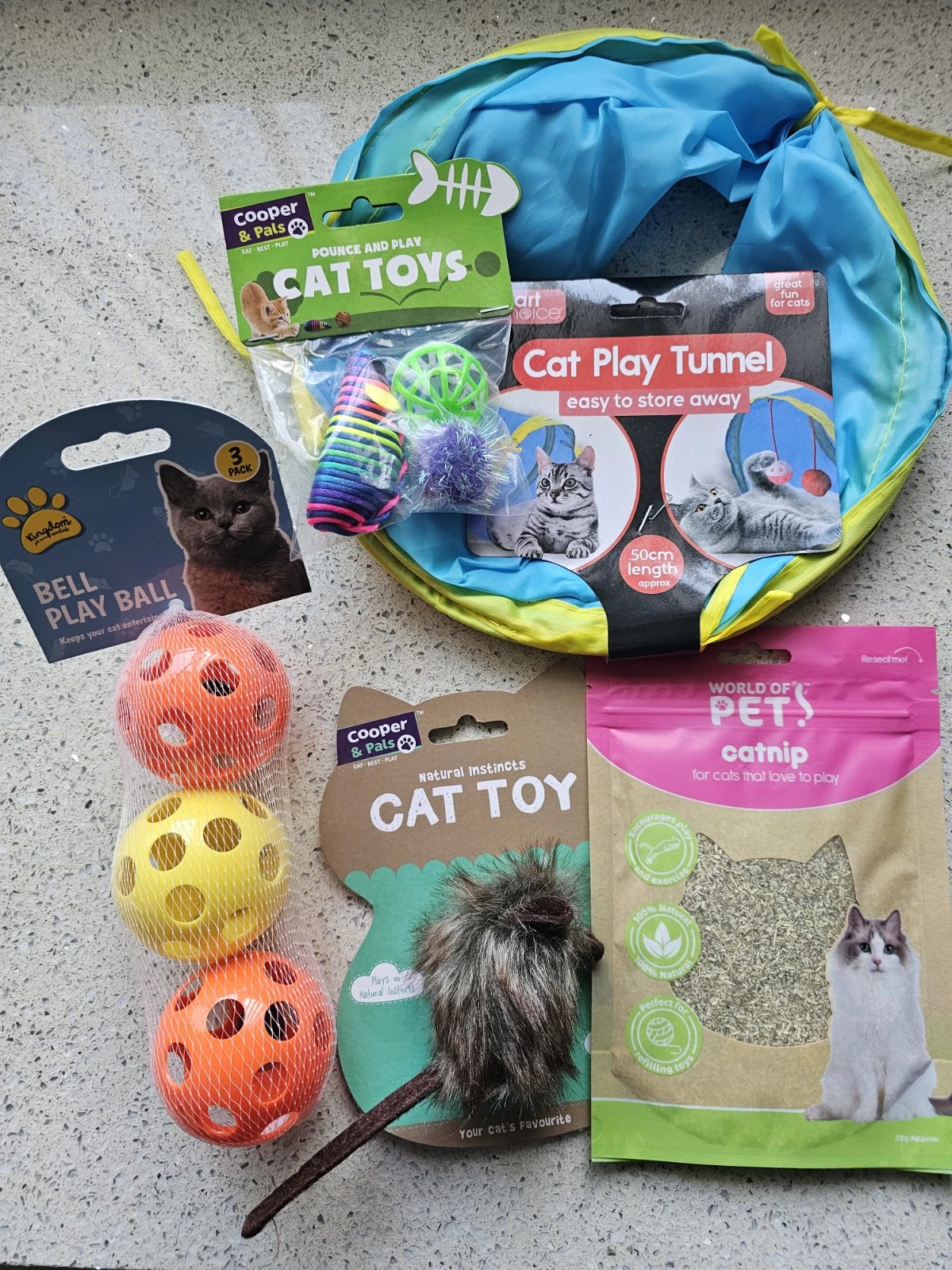 Cat / Kitten Toy Bundle - Catnip, Tunnel, Balls & Toys