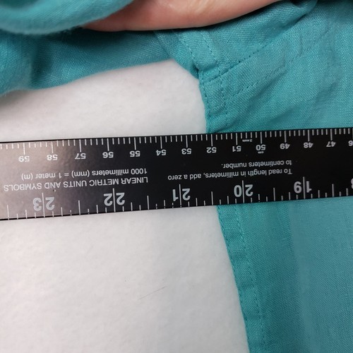 Club Room Linen Shirt Mens S Teal Mist Long Sleeve Button Down Business Work - Picture 6 of 8