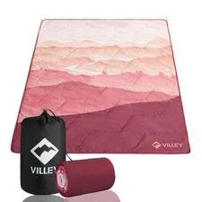 VILLEY Picnic Blanket 3-Layer Camping Blanket Washable Water Repellent Brown NEW
