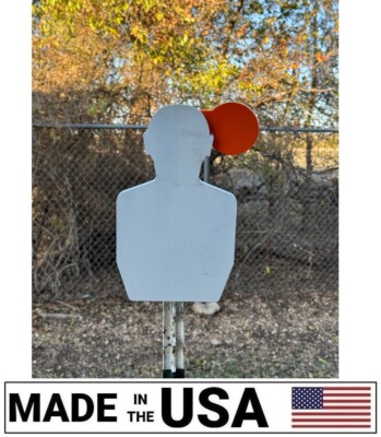 [SR] 3/8'' Steel Hostage Target 7''x12'' Torso with 3'' Swivel Paddle Reactive IDPA