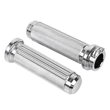 Chrome 1" Handlebar Hand Grip For Harley Dyna Street Glide Road King FLHR V-Rod