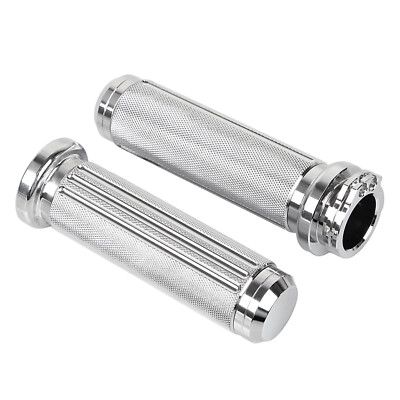 Chrome 1'' Handlebar Hand Grip For Harley Electra Glide FLHTC FLHT Softail FXST