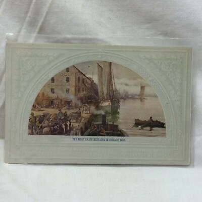 Vintage Postcard Central Trust Co Of Chicago Illinois Grain Elevator Scene