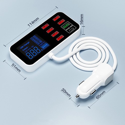 8 Ports Fast Car Charger Multi USB Phone Charging Adapter Station LCD Display - 第 14/14 張圖片