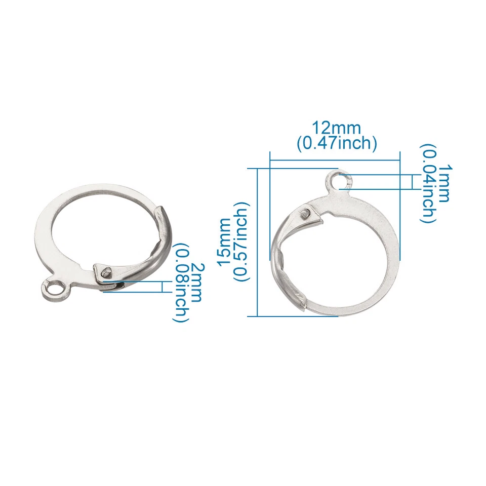 20 piezas 304 acero inoxidable palanca alambre redondo aro fornituras con lazo Foto 3 de 4