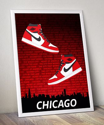 Retro Jordan 1 Chicago Vector Wall Art 