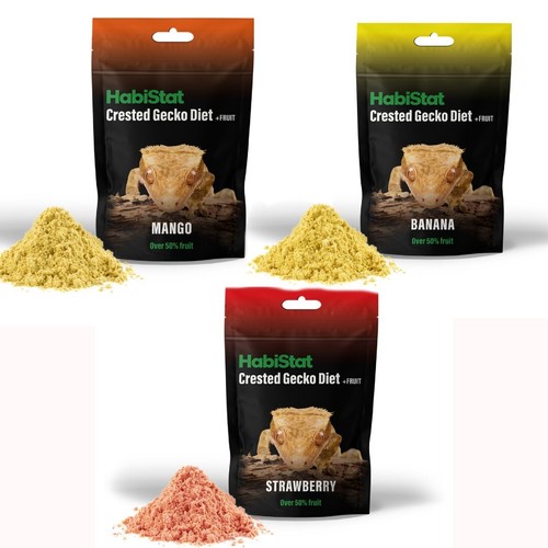 40g HabiStat Crested Gecko Diet, Banana Strawberry Mango With or Without Protein - Picture 8 of 9