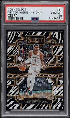 VICTOR WEMBANYAMA PSA GEM MT 10! 23-24 PANINI SELECT ZEBRA