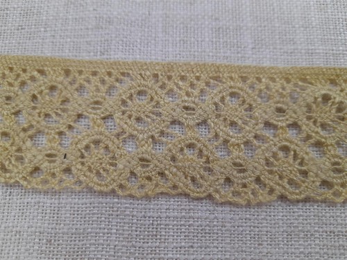 Häkelspitze Spitze Borte Landhaus beige senf ocker Höhe 45 mm, Meterware - Bild 2 von 3