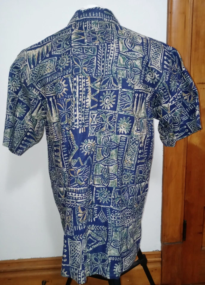 Camisa Vintage Para Hombre Retro Años 90 Bugle Boy Grande Para Hombre Botón Delantero Geométrica XL  Foto 2 de 3