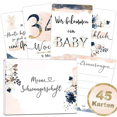 OLGS 45 Schwangerschaft Meilensteinkarten Golden Glamour Splash, Milestone Cards