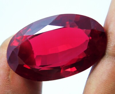 62.50 Ct Natural Mozambique Blood Red Ruby Oval Cut Loose Gemstone Certified