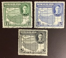 Somaliland Protectorate 1942 3 High Value Definitives FU