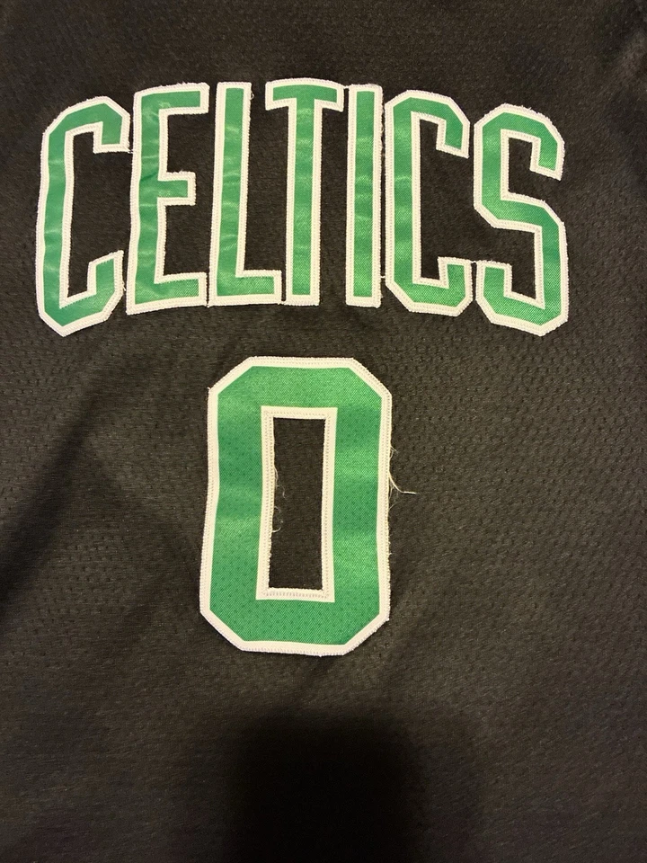 Футболка молодежная Celtics Jayson Tatum No0 Nike NBA средняя черная/зеленая - Изображение 3 из 4