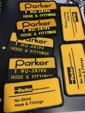 VTG Lot Of 7 Parker No Skive Hose Fittings Sew On Patches