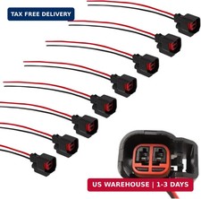 8 PCS Fuel Injector Connector Pigtail - Compatible with Dodge,Ford,Chevrolet,Bui